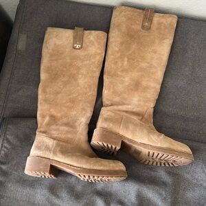Tory Burch Suede fur lined boots